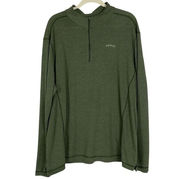 Orvis Other - Orvis Sandy Point 1/4 Zip Pullover, Olive Green, Men's XXL, 85% poly/15% cotton
